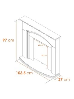 Adam Fires & Fireplaces Truro Electric Fireplace Suite With Brass Inset Fire -Appliance Pro 4VTUU SQ4 0000000168 IVORY SLd2
