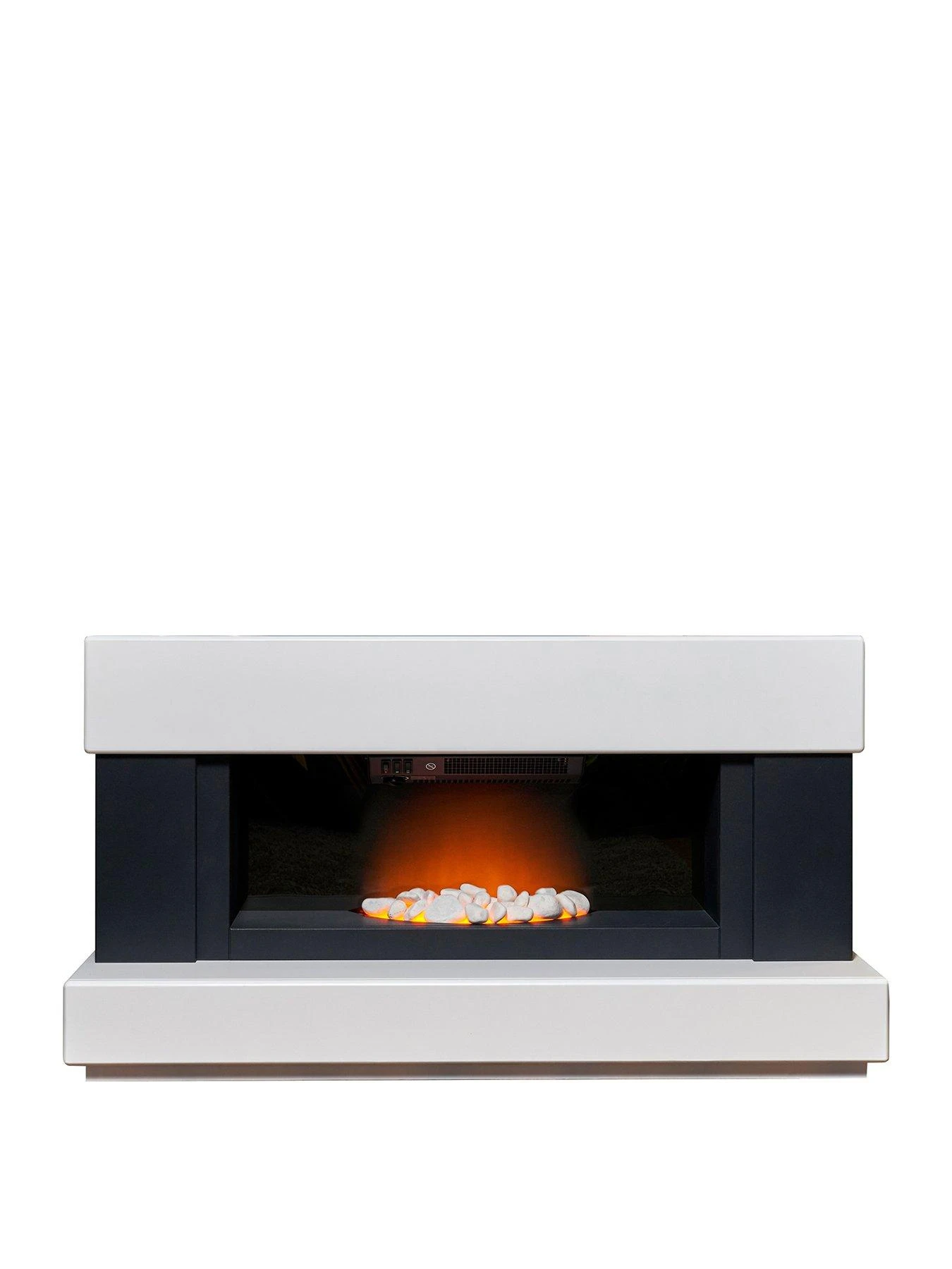 Adam Fires & Fireplaces Verona White/Grey Electric Fireplace Suite 3 Adam Fires & Fireplaces Verona White/Grey Electric Fireplace Suite