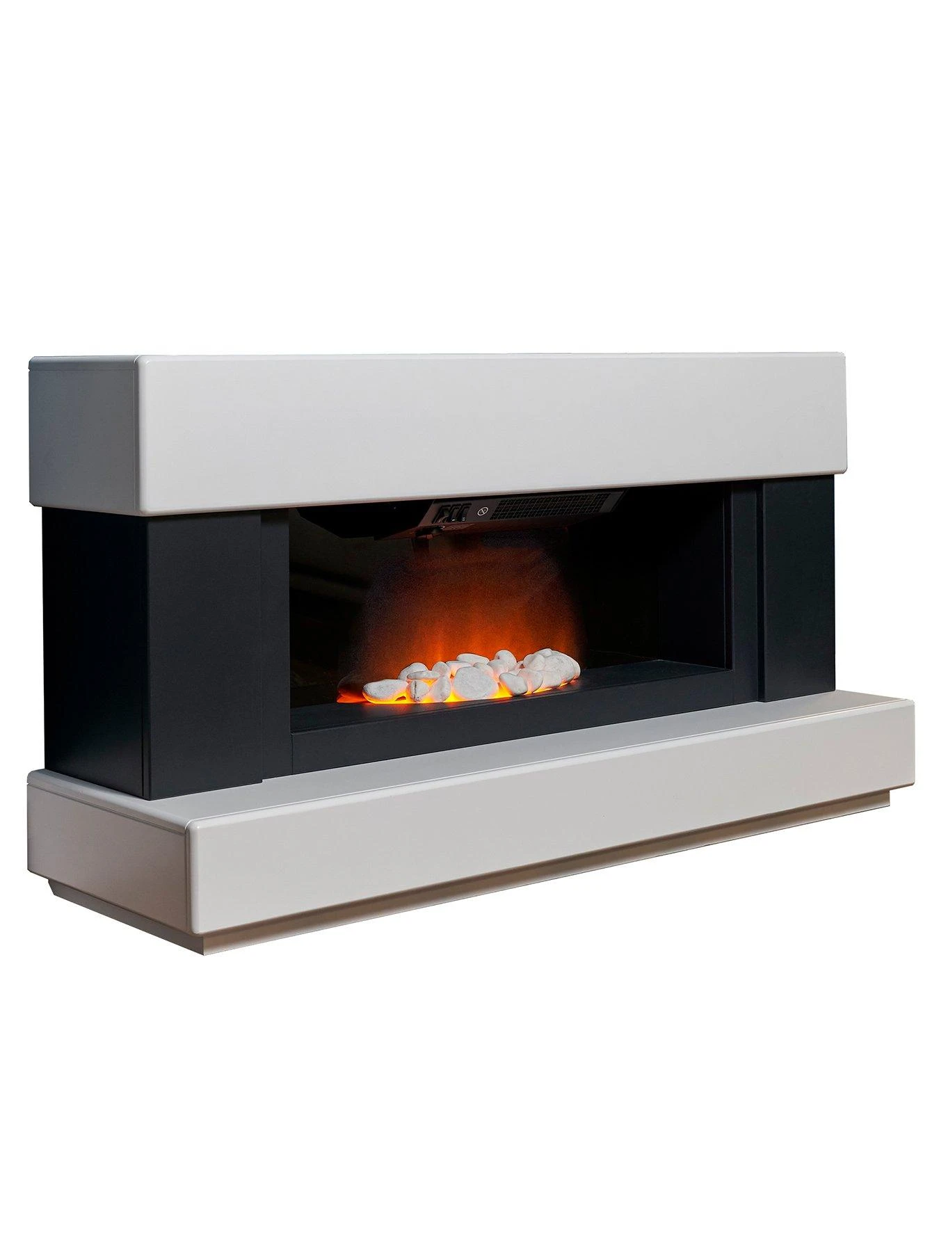 Adam Fires & Fireplaces Verona White/Grey Electric Fireplace Suite 4 Adam Fires & Fireplaces Verona White/Grey Electric Fireplace Suite - Image 2