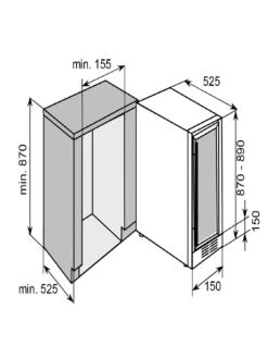 Candy CCVS15UK Built In Wine Cooler, 7 Bottle Capacity - Black -Appliance Pro LPPE4 SQ6 0000000004 BLACK SLd4