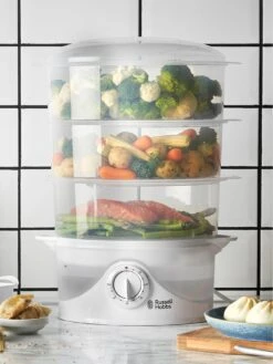 Russell Hobbs Your Creations 3 Tier Food Steamer - 21140 -Appliance Pro LTTG4 SQ3 0000000013 WHITE SLd1