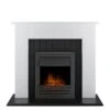 Adam Fires & Fireplaces Chessington Fireplace In White & Black With Eclipse Black Electric Fire -Appliance Pro MQPED SQ1 0000000269 WHITE BLACK SLf