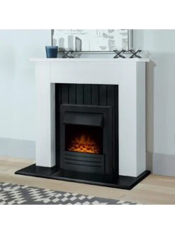 Adam Fires & Fireplaces Chessington Fireplace In White & Black With Eclipse Black Electric Fire 11 Adam Fires & Fireplaces Chessington Fireplace In White & Black With Eclipse Black Electric Fire -Appliance Pro MQPED SQ5 0000000269 WHITE BLACK SLd3