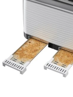 Russell Hobbs Inspire 4 Slice White Textured Plastic Toaster - 24380 -Appliance Pro MY9TN SQ5 0000000013 WHITE SLd3