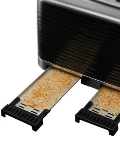 Russell Hobbs Inspire 4 Slice Black Textured Plastic Toaster - 24381 -Appliance Pro MY9TP SQ5 0000000004 BLACK SLd3