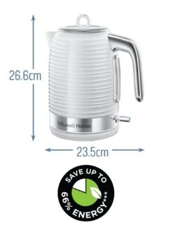 Russell Hobbs Inspire Textured White Plastic Kettle - 24260 16 Russell Hobbs Inspire Textured White Plastic Kettle - 24260 -Appliance Pro MY9TV SQ7 0000000013 WHITE ICf