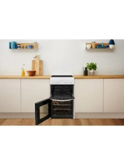 Indesit ID5V92KMW 50cm Electric Twin Cavity Single Oven Cooker - White -Appliance Pro NNJWL SQ4 0000000013 WHITE SLd2