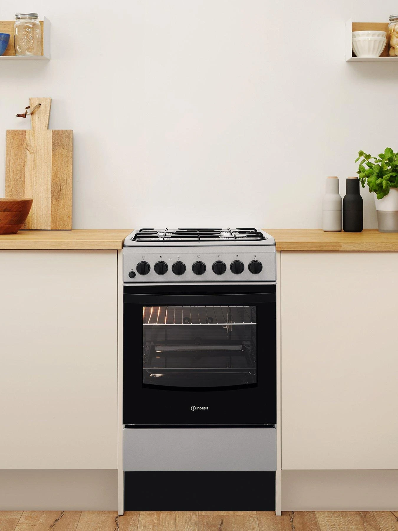 Indesit IS5G4PHSS 50cm Dual Fuel Single Oven Cooker - Stainless Steel 5 Indesit IS5G4PHSS 50cm Dual Fuel Single Oven Cooker - Stainless Steel - Image 3