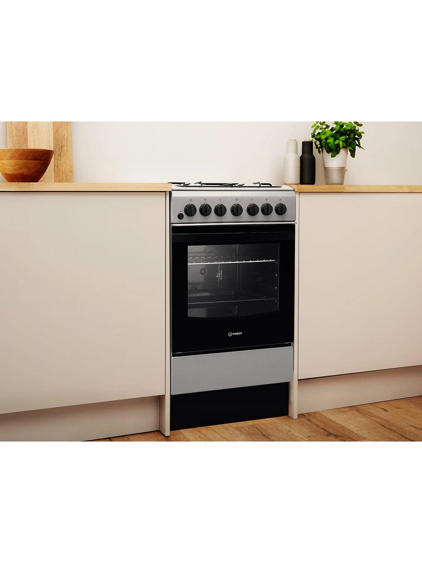 Indesit IS5G4PHSS 50cm Dual Fuel Single Oven Cooker - Stainless Steel 6 Indesit IS5G4PHSS 50cm Dual Fuel Single Oven Cooker - Stainless Steel - Image 4