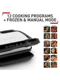 Tefal GC750D40 OptiGrill Elite Intelligent Health Grill, 12 Automatic Settings And Cooking Sensor – Stainless Steel -Appliance Pro PDGMG SQ4 0000000099 N A SLd2