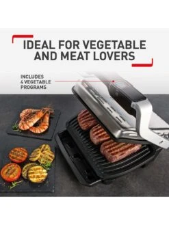 Tefal GC750D40 OptiGrill Elite Intelligent Health Grill, 12 Automatic Settings And Cooking Sensor – Stainless Steel -Appliance Pro PDGMG SQ6 0000000099 N A SLd4