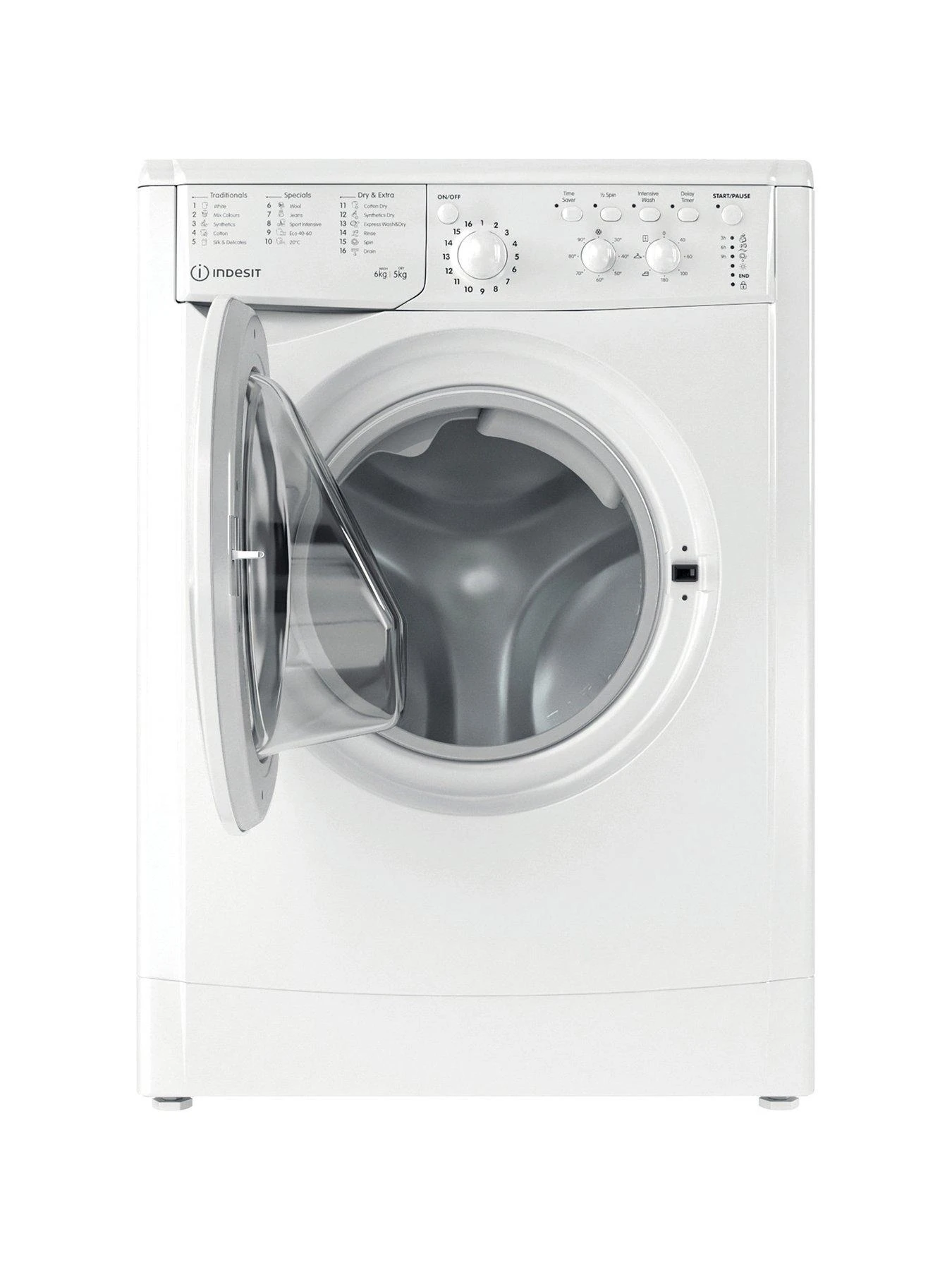 Indesit IWDC6125 1200 Spin, 6kg Wash, 5kg Dry Washer Dryer - White 4 Indesit IWDC6125 1200 Spin, 6kg Wash, 5kg Dry Washer Dryer - White - Image 2