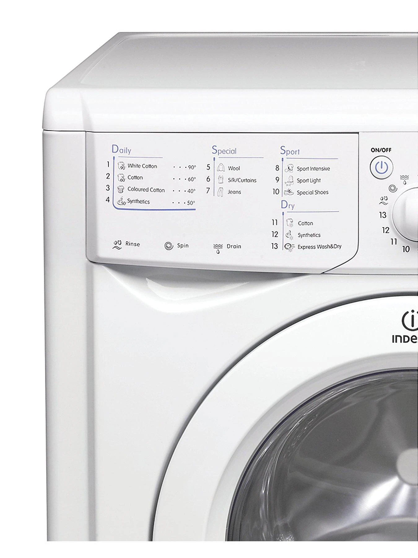 Indesit IWDC6125 1200 Spin, 6kg Wash, 5kg Dry Washer Dryer - White 7 Indesit IWDC6125 1200 Spin, 6kg Wash, 5kg Dry Washer Dryer - White - Image 5