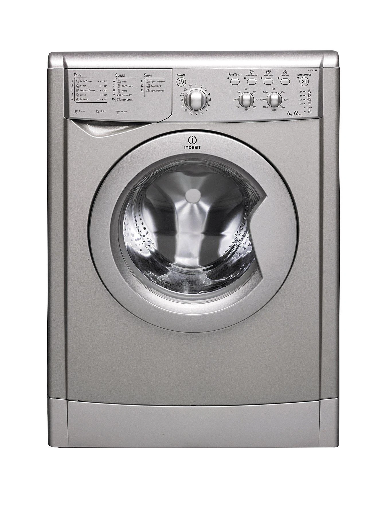 Indesit IWDC6125S 1200 Spin, 6kg Wash, 5kg Dry Washer Dryer - Silver 3 Indesit IWDC6125S 1200 Spin, 6kg Wash, 5kg Dry Washer Dryer - Silver