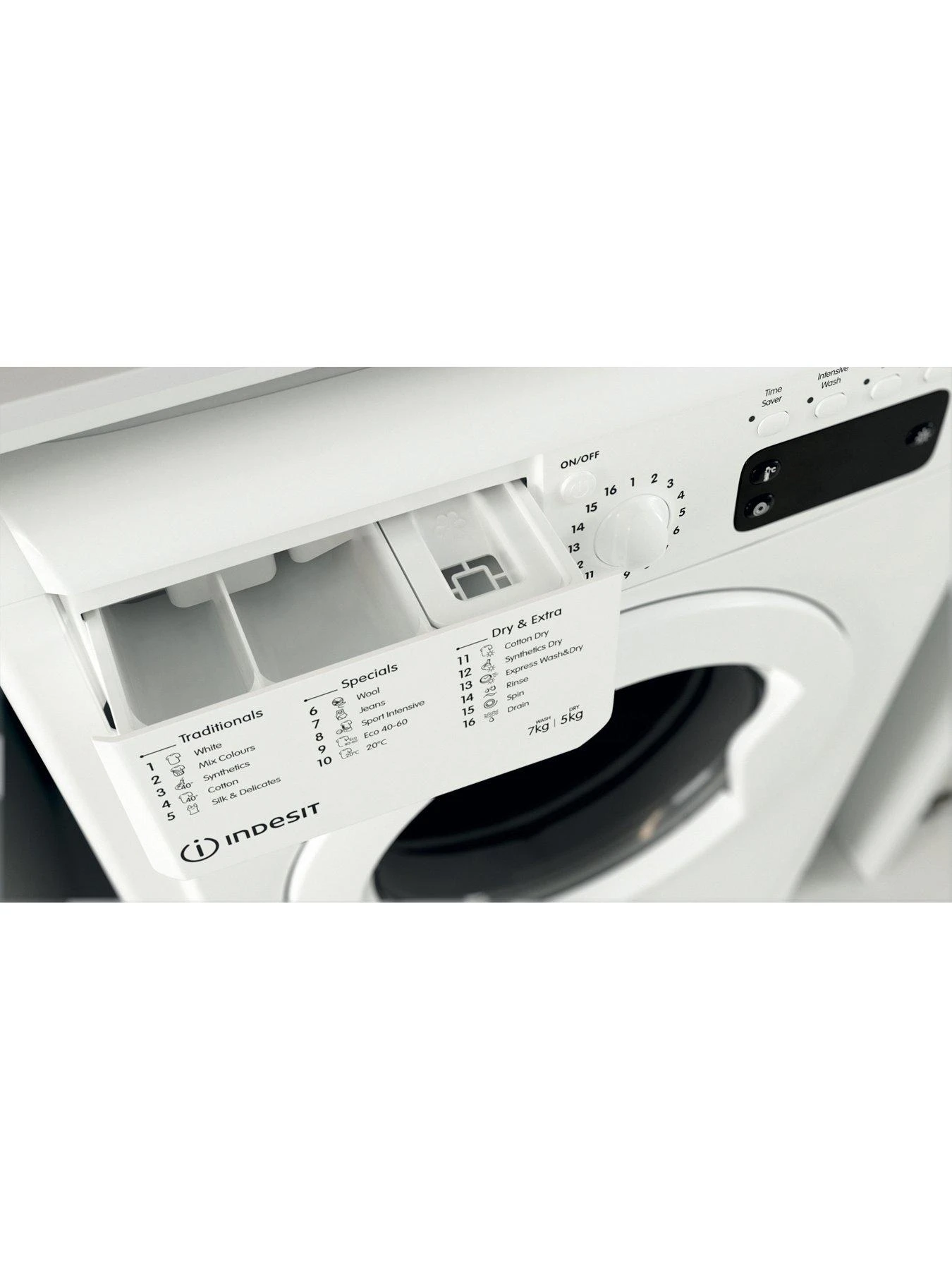 Indesit IWDD7123 1200 Spin, 7kg Wash, 5kg Dry Washer Dryer - White 6 Indesit IWDD7123 1200 Spin, 7kg Wash, 5kg Dry Washer Dryer - White - Image 4