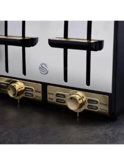 Swan Gatsby Range 4-Slice Toaster - Black/Gold -Appliance Pro PECDE SQ4 0000000004 BLACK SLd2