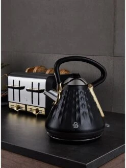 Swan Gatsby Range 1.7-Litre Kettle - Black/Gold -Appliance Pro PECDF SQ5 0000000004 BLACK SLd3