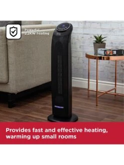 Black & Decker 2.2KW Digital PTC Tower Fan Heater With 8 Hour Timer -Appliance Pro PRYKW SQ3 0000000004 BLACK SLd1