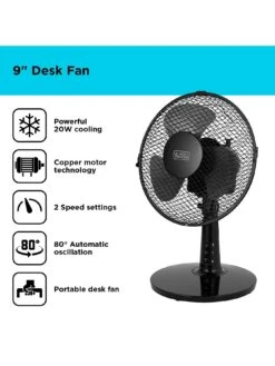Black & Decker 9 Inch Desk Fan -Appliance Pro Q9UTY SQ2 0000000088 NO COLOR SLd