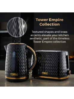 Tower Empire 1.7L Textured Kettle - Black 10 Tower Empire 1.7L Textured Kettle - Black -Appliance Pro QAP9D SQ3 0000000099 N A SLd1