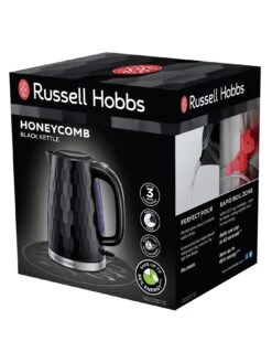 Russell Hobbs Honeycomb Black Plastic Kettle - 26051 -Appliance Pro QDCE3 SQ6 0000000088 NO COLOR SLd4
