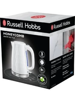 Russell Hobbs Honeycomb White Plastic Kettle - 26050 -Appliance Pro QDCE6 SQ6 0000000088 NO COLOR SLd4