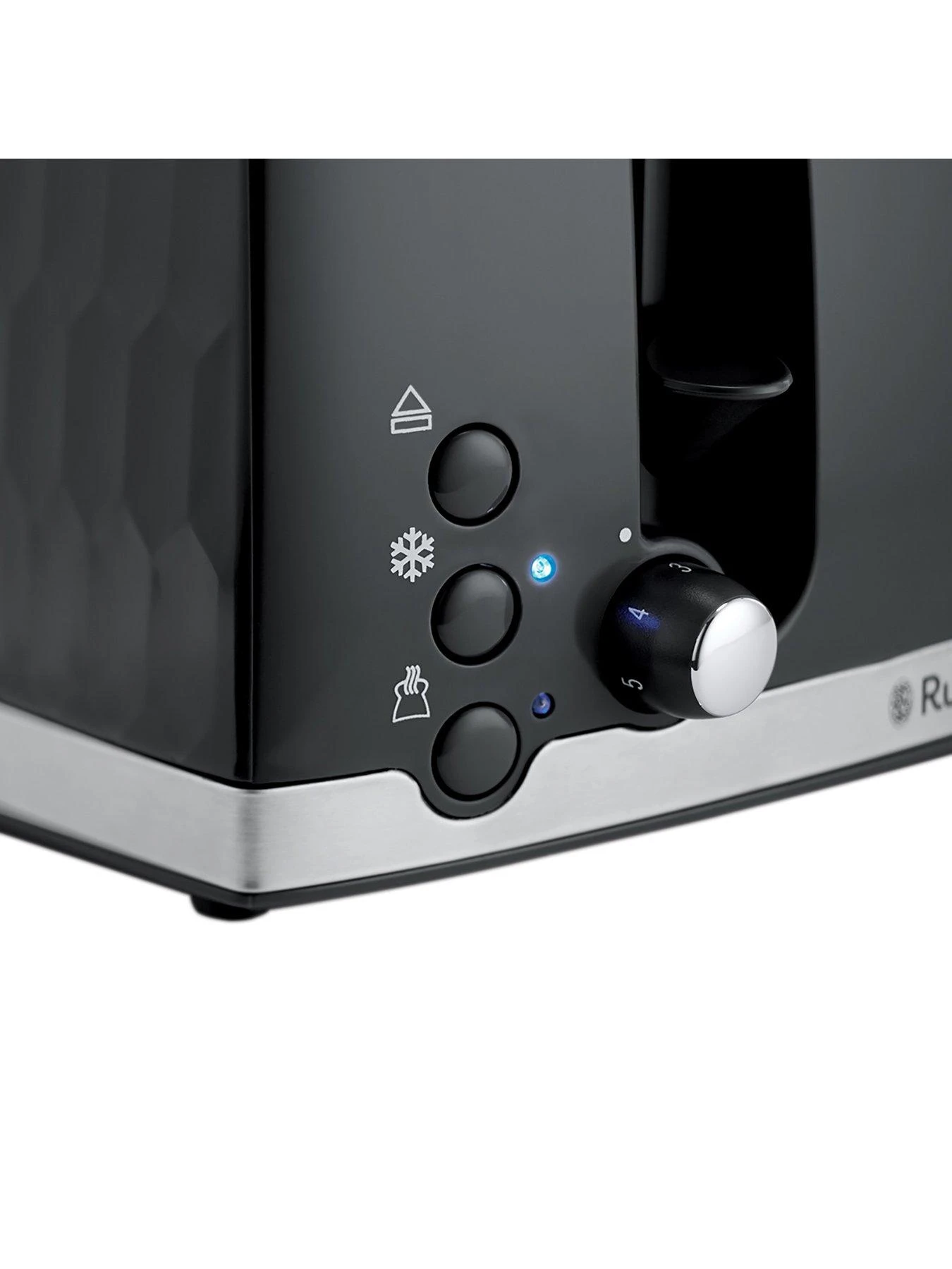 Russell Hobbs Honeycomb 4 Slice Black Plastic Toaster - 26071 7 Russell Hobbs Honeycomb 4 Slice Black Plastic Toaster - 26071 - Image 5