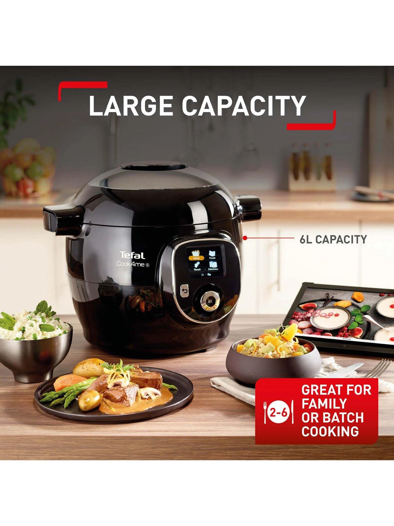 Tefal Cook4Me+ CY851840 Electric Pressure Cooker - 6 Portions / 6-Litres 6 Tefal Cook4Me+ CY851840 Electric Pressure Cooker - 6 Portions / 6-Litres - Image 4