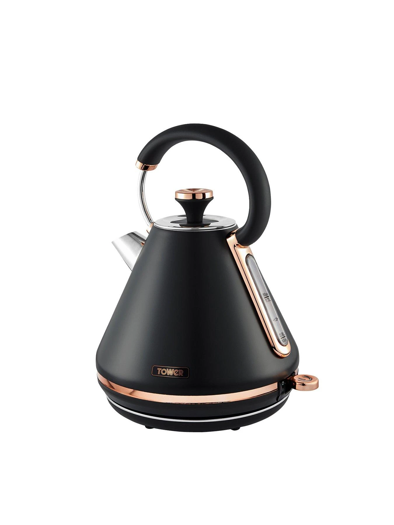 Tower Cavaletto 1.7L Pyramid Kettle - Black & Rose Gold 3 Tower Cavaletto 1.7L Pyramid Kettle - Black & Rose Gold
