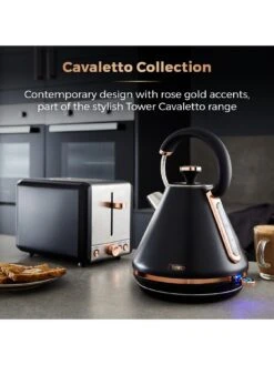 Tower Cavaletto 1.7L Pyramid Kettle - Black & Rose Gold 10 Tower Cavaletto 1.7L Pyramid Kettle - Black & Rose Gold -Appliance Pro QG3PA SQ3 0000000088 NO COLOR SLd1