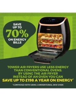 Tower Xpress Pro Vortx 5-in-1 Digital Air Fryer Oven 11L Black And Rose Gold T17039RGB 11 Tower Xpress Pro Vortx 5-in-1 Digital Air Fryer Oven 11L Black And Rose Gold T17039RGB -Appliance Pro QG3PW SQ3 0000000088 NO COLOR SLd1