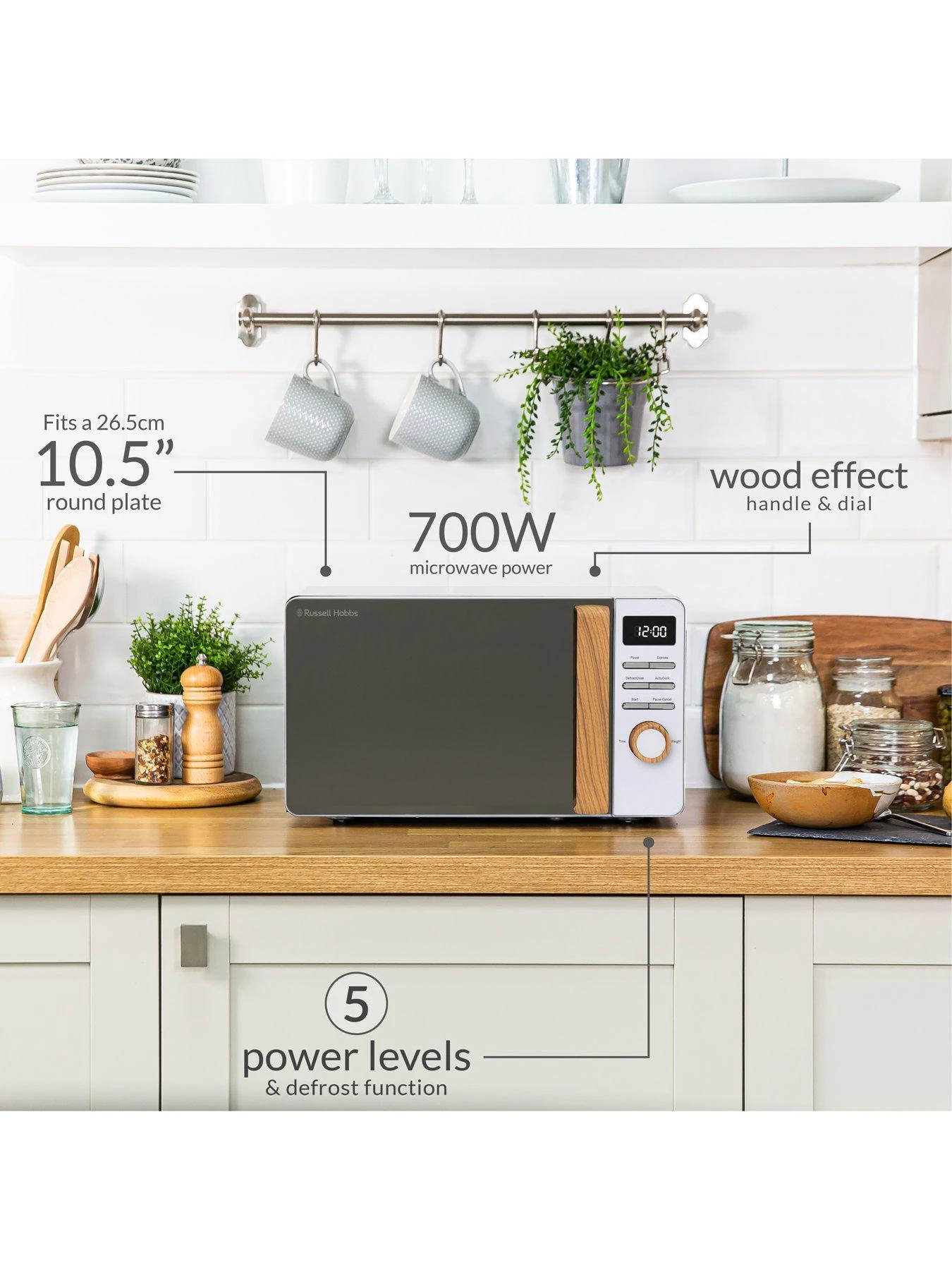 Russell Hobbs RHMD714 Scandi White Digital Microwave 9 Russell Hobbs RHMD714 Scandi White Digital Microwave - Image 7