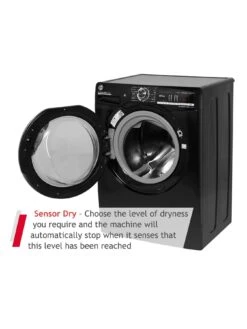 Hoover H-WASH & DRY 300 H3DS4855TACBE 8kg Wash / 5kg Dry Washer Dryer With 1400 Rpm Spin - Black -Appliance Pro QR6NT SQ4 0000003539 BLACK CHROME SLd2