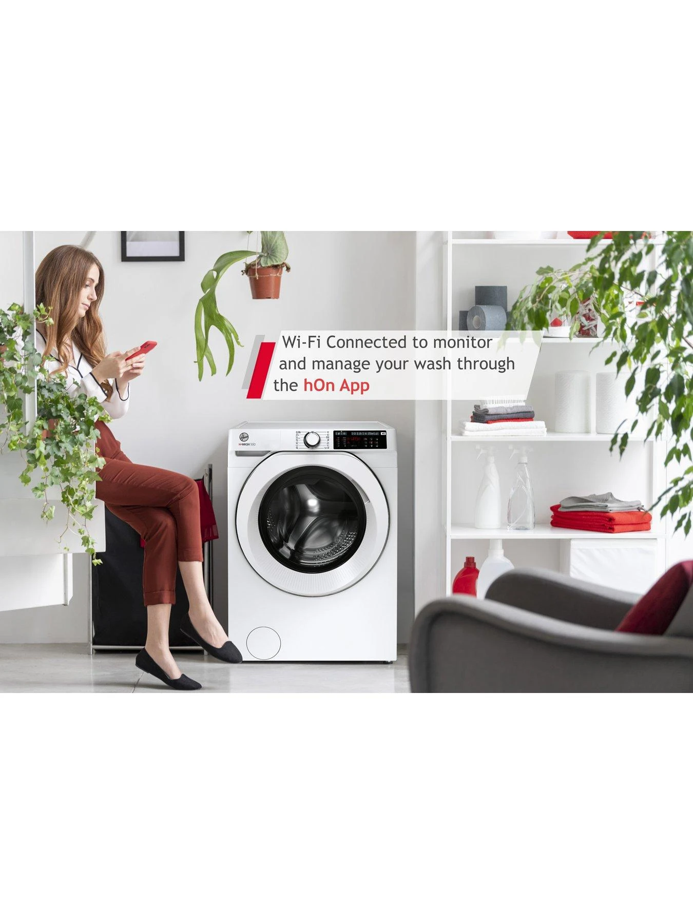 Hoover H-WASH 500 HW 610AMC 10kg Load, A Rated Washing Machine With 1600 Rpm Spin, White With Wifi Connectivity - A Rated 6 Hoover H-WASH 500 HW 610AMC 10kg Load, A Rated Washing Machine With 1600 Rpm Spin, White With Wifi Connectivity - A Rated - Image 4