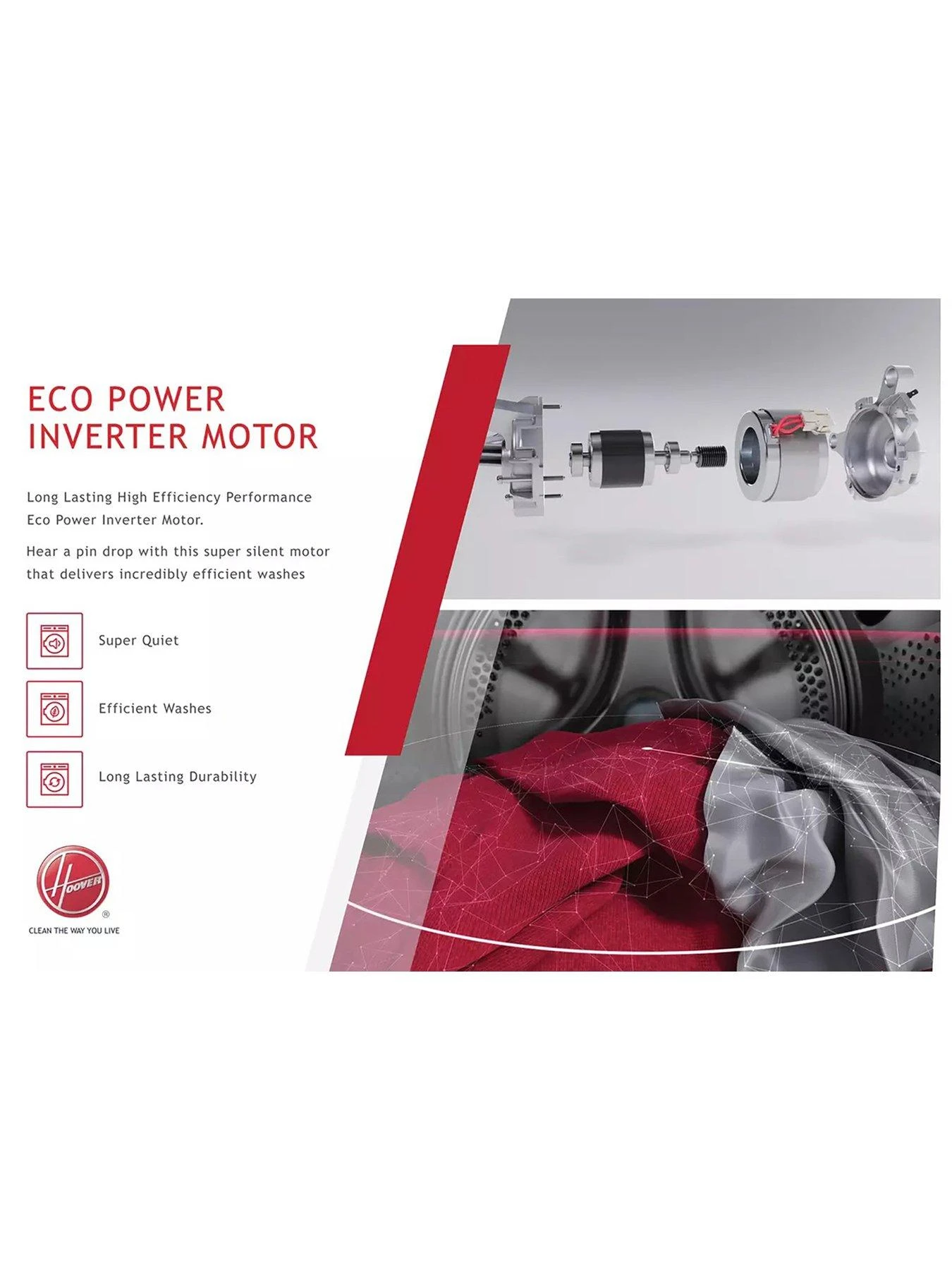 Hoover H-WASH 500 HW 410AMC/1-80 10kg Load, 1400 Spin Washing Machine - White, With Wifi Connectivity - A Rated 7 Hoover H-WASH 500 HW 410AMC/1-80 10kg Load, 1400 Spin Washing Machine - White, With Wifi Connectivity - A Rated - Image 5