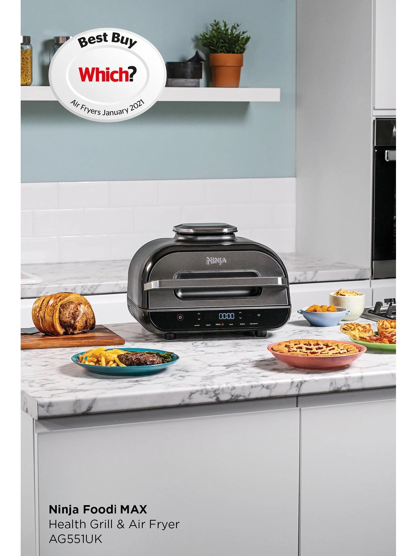 NINJA Foodi Health Grill And Air Fryer AG551UK 4 NINJA Foodi Health Grill And Air Fryer AG551UK - Image 2