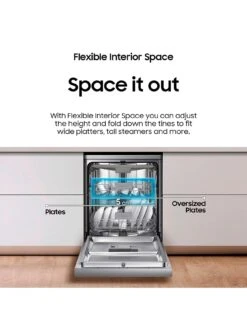 Samsung DW60M6050FS Series 6 Samsung Dishwasher, 14 Place Settings And A Flexible '3rd Rack' Cutlery Tray - Silver 13 Samsung DW60M6050FS Series 6 Samsung Dishwasher, 14 Place Settings And A Flexible '3rd Rack' Cutlery Tray - Silver -Appliance Pro QRM7A SQ5 0000000035 SILVER SLd3