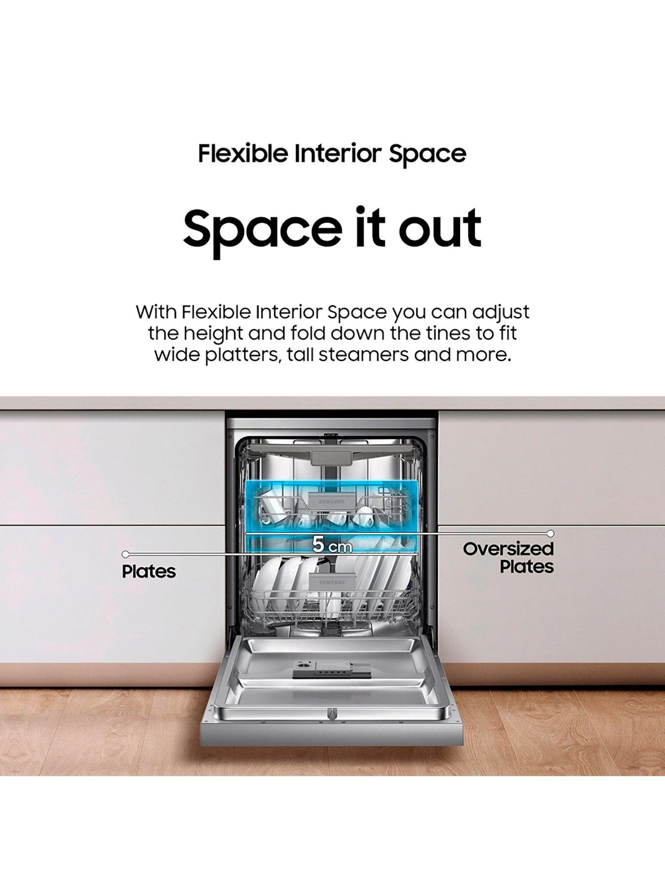 Samsung DW60M6050FS Series 6 Samsung Dishwasher, 14 Place Settings And A Flexible '3rd Rack' Cutlery Tray - Silver 7 Samsung DW60M6050FS Series 6 Samsung Dishwasher, 14 Place Settings And A Flexible '3rd Rack' Cutlery Tray - Silver - Image 5