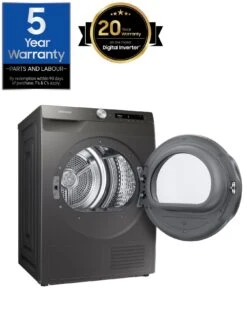 Samsung Series 6 DV90T5240AN/S1 OptimalDry™ Heat Pump Tumble Dryer - 9kg Load A+++ Rated - Graphite -Appliance Pro QULKC SQ2 0000000527 GRAPHITE SLd