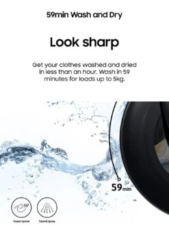 Samsung Series 5 WD80TA046BX/EU With Ecobubble™ 8/5kg Washer Dryer, 1400rpm, E Rated - Graphite 11 Samsung Series 5 WD80TA046BX/EU With Ecobubble™ 8/5kg Washer Dryer, 1400rpm, E Rated - Graphite -Appliance Pro QULNA SQ6 0000000527 GRAPHITE SLd4