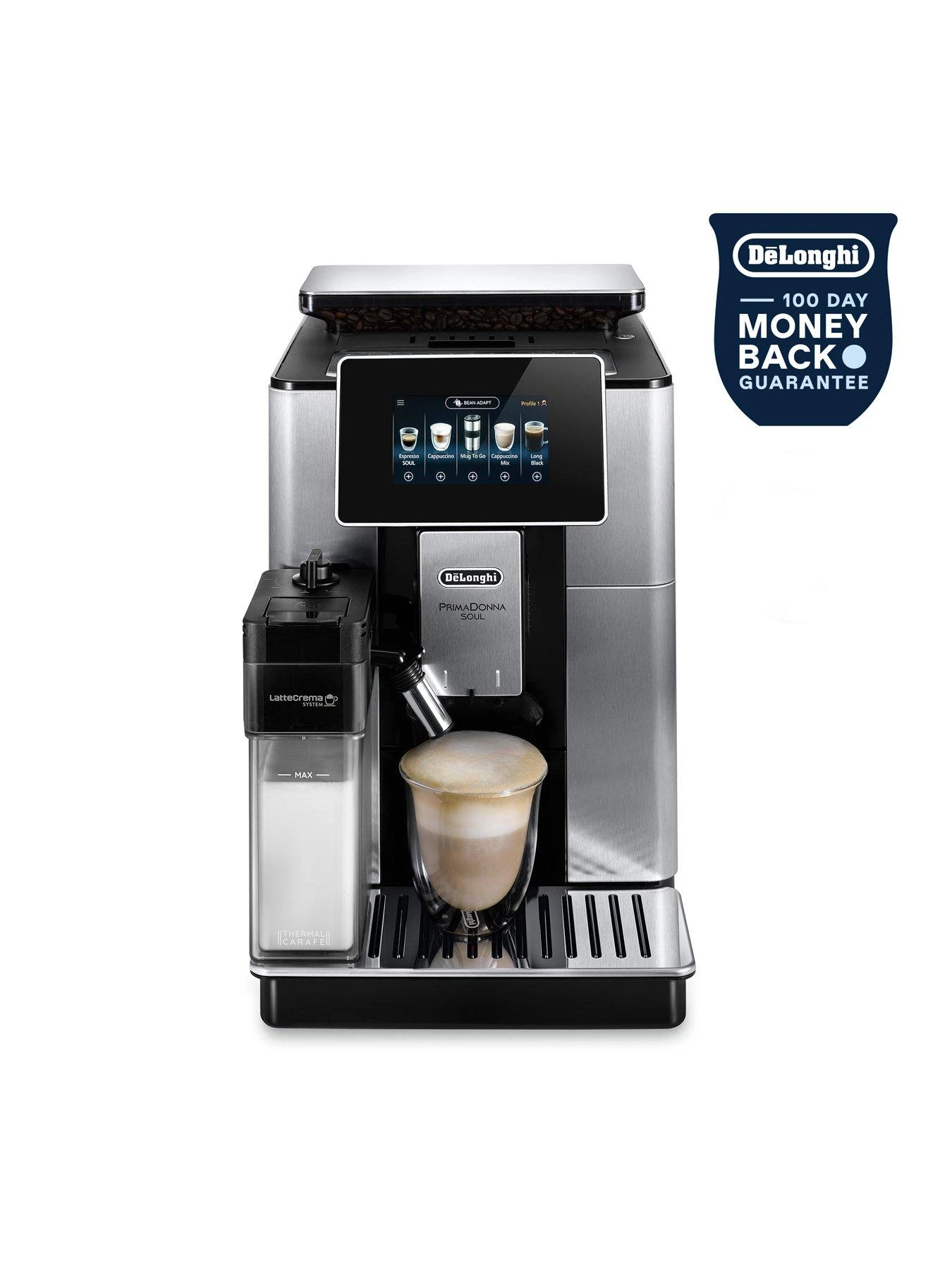 DeLonghi Primadonna Soul, Automatic Bean To Cup Coffee Machine, With Auto Milk, ECAM610.75.MB 4 DeLonghi Primadonna Soul, Automatic Bean To Cup Coffee Machine, With Auto Milk, ECAM610.75.MB - Image 2