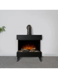 Adam Fires & Fireplaces Viera Black Electric Stove And Pipe -Appliance Pro QY7MR SQ4 0000000088 NO COLOR SLd2