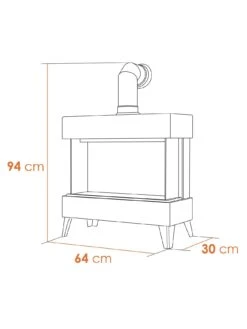 Adam Fires & Fireplaces Viera Black Electric Stove And Pipe -Appliance Pro QY7MR SQ5 0000000088 NO COLOR SLd3