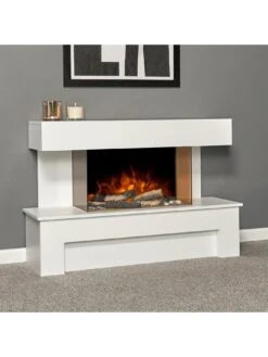 Adam Fires & Fireplaces Havana White Electric Suite With Remote -Appliance Pro QY7MT SQ4 0000000088 NO COLOR SLd2