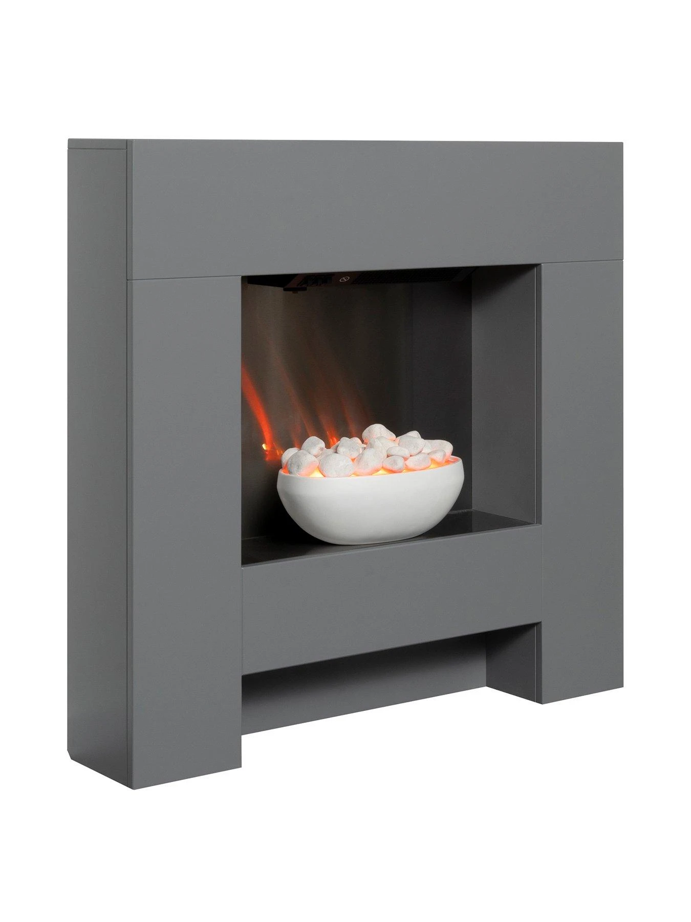 Adam Fires & Fireplaces Cubist Grey Electric Suite 4 Adam Fires & Fireplaces Cubist Grey Electric Suite - Image 2