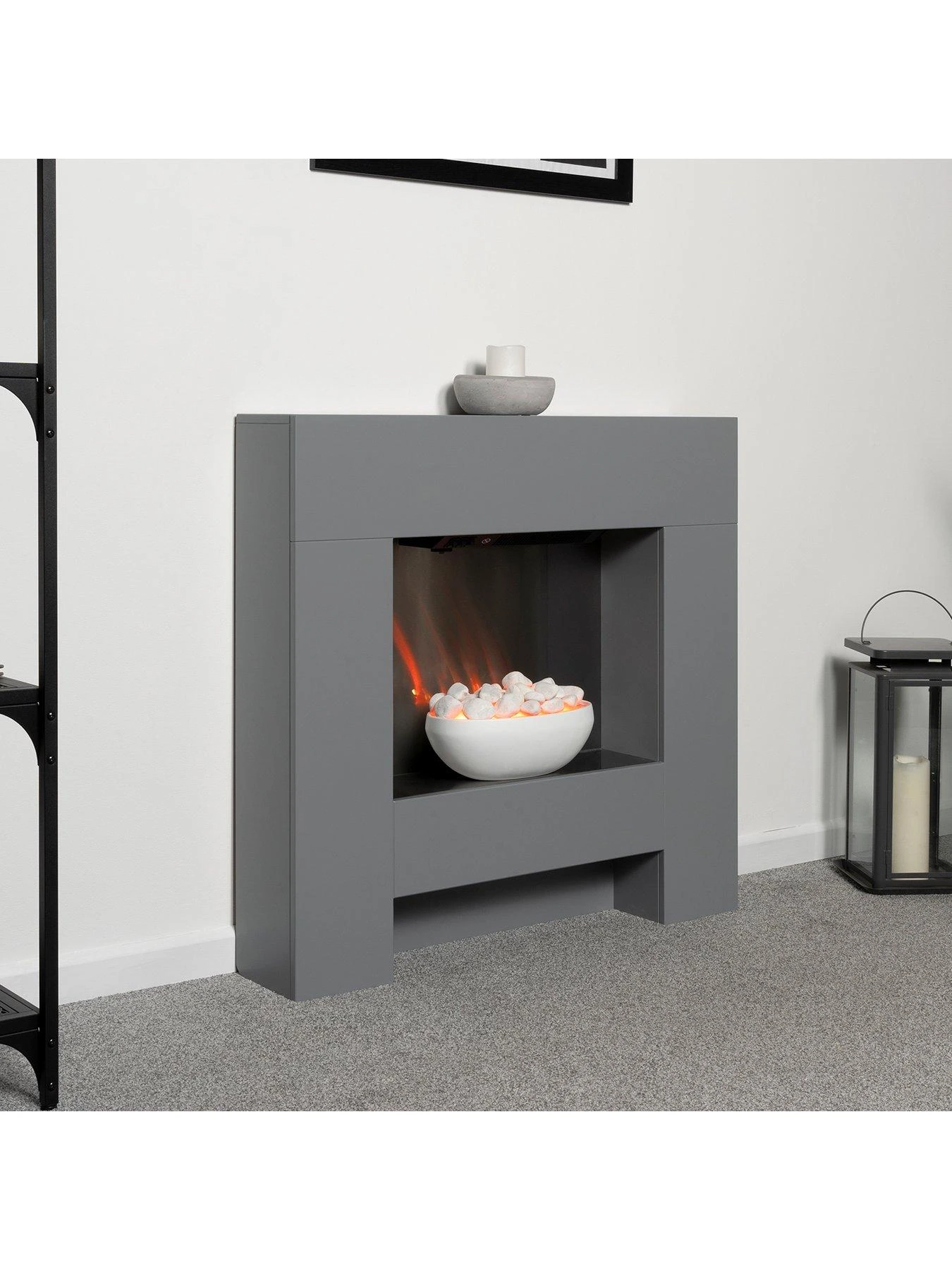 Adam Fires & Fireplaces Cubist Grey Electric Suite 6 Adam Fires & Fireplaces Cubist Grey Electric Suite - Image 4