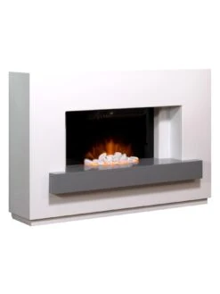 Adam Fires & Fireplaces Sambro White & Grey Electric Suite -Appliance Pro QY7QM SQ2 0000000005 GREY SLd