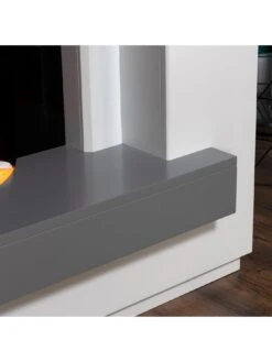 Adam Fires & Fireplaces Sambro White & Grey Electric Suite -Appliance Pro QY7QM SQ3 0000000005 GREY SLd1