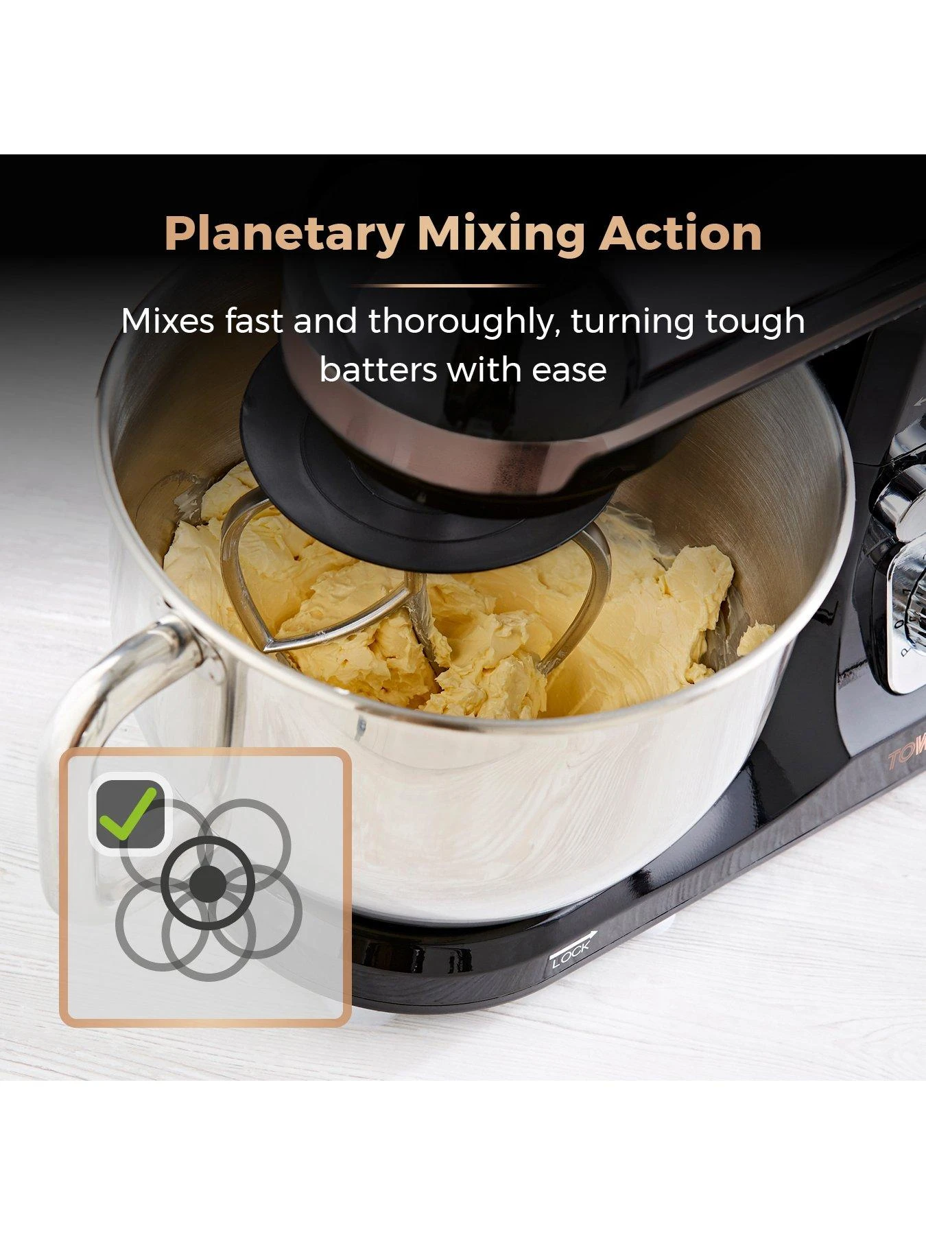 Tower 1000W Stand Mixer - Rose Gold 6 Tower 1000W Stand Mixer - Rose Gold - Image 4