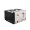 Tower Cavaletto 4-Slice Toaster - Black & Rose Gold 1 Tower Cavaletto 4-Slice Toaster - Black & Rose Gold -Appliance Pro R3UHL SQ1 0000000088 NO COLOR SLf